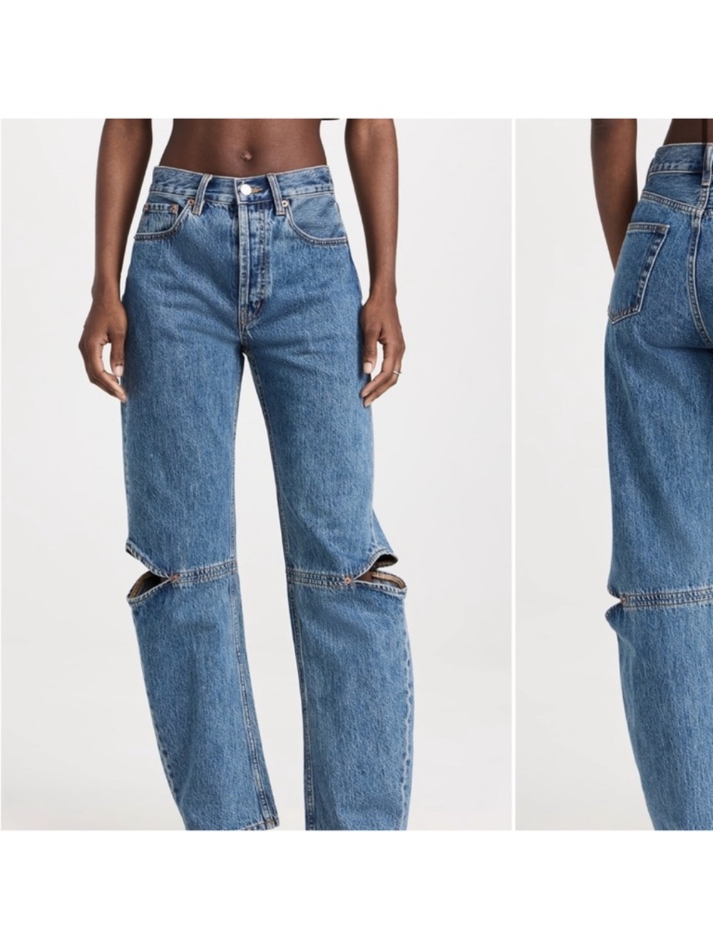 Still Here Cowgirl Straight Leg Cutout Jeans in Classic Blue size 25